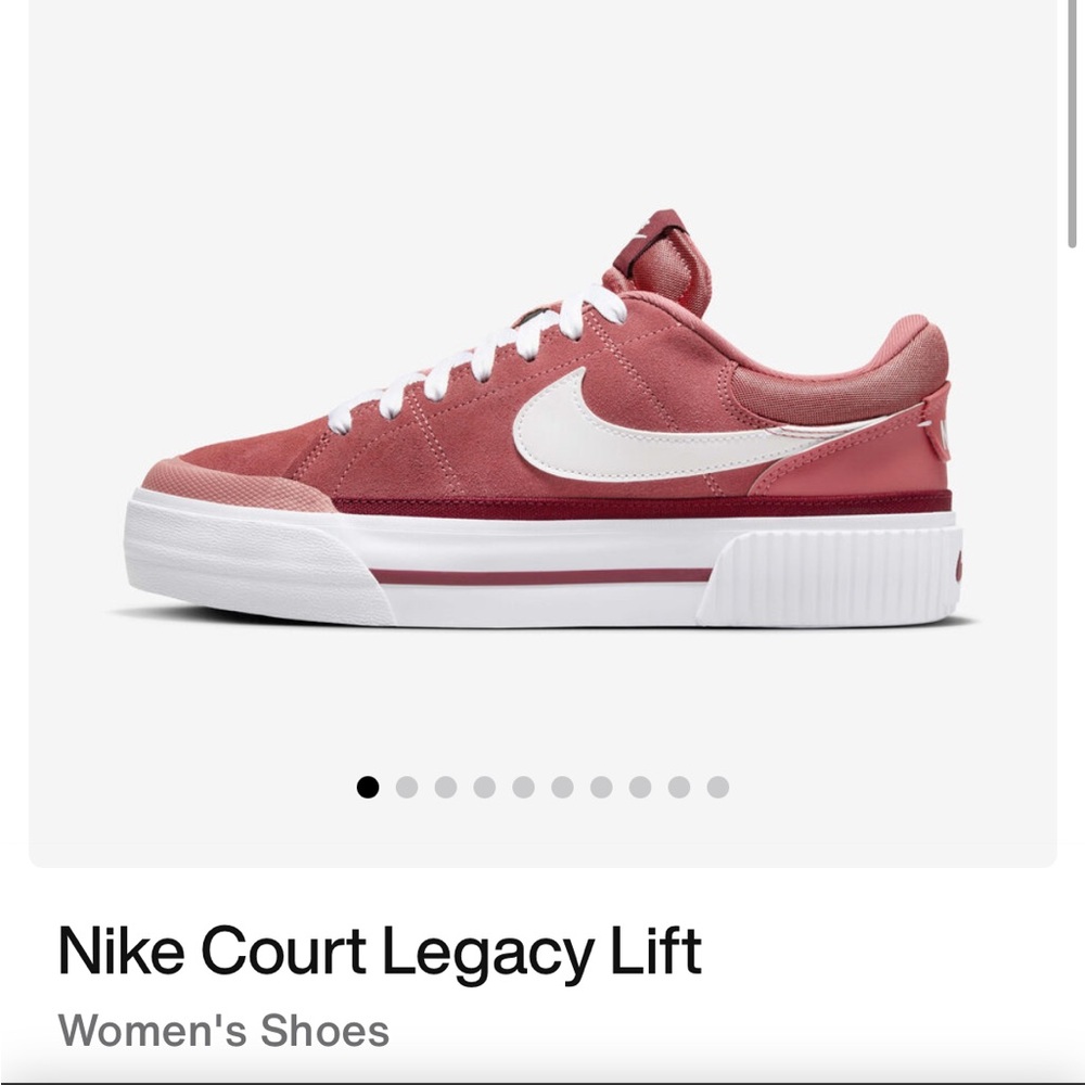 Red gently worn Nike Court Legacy Lift